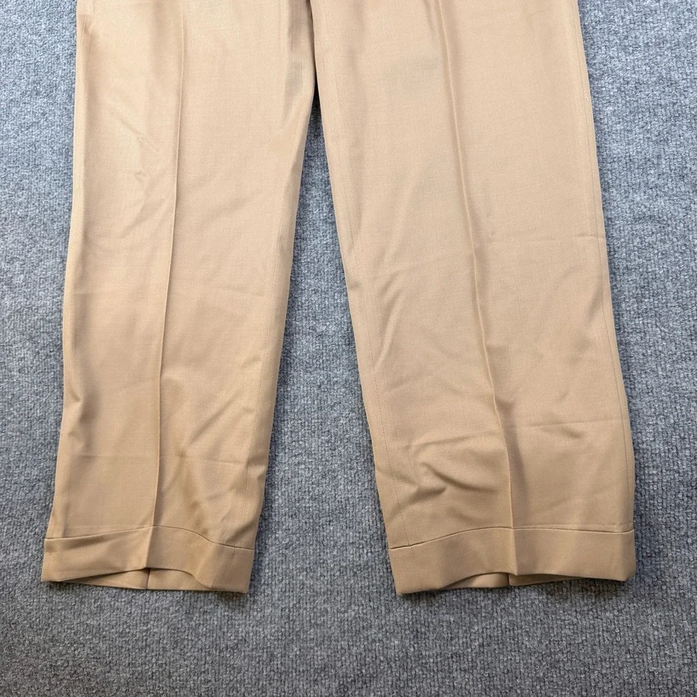 Brioni Pants Mens 36x32 Brown Pleated Cuffed 100% Wool Trousers Made in Italy